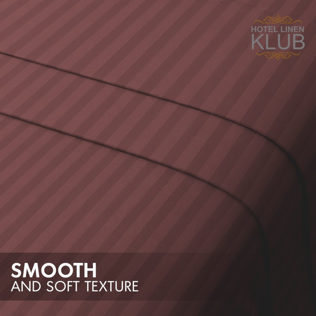 Klub Linen 3PC Striped Fitted Sheet Set, Ultra Soft Microfiber Bedding Set - 1 Fitted Sheet King (180x200cm) with Deep Pocket and 2 Pillowcases (50 x 75 cm), Chocolate