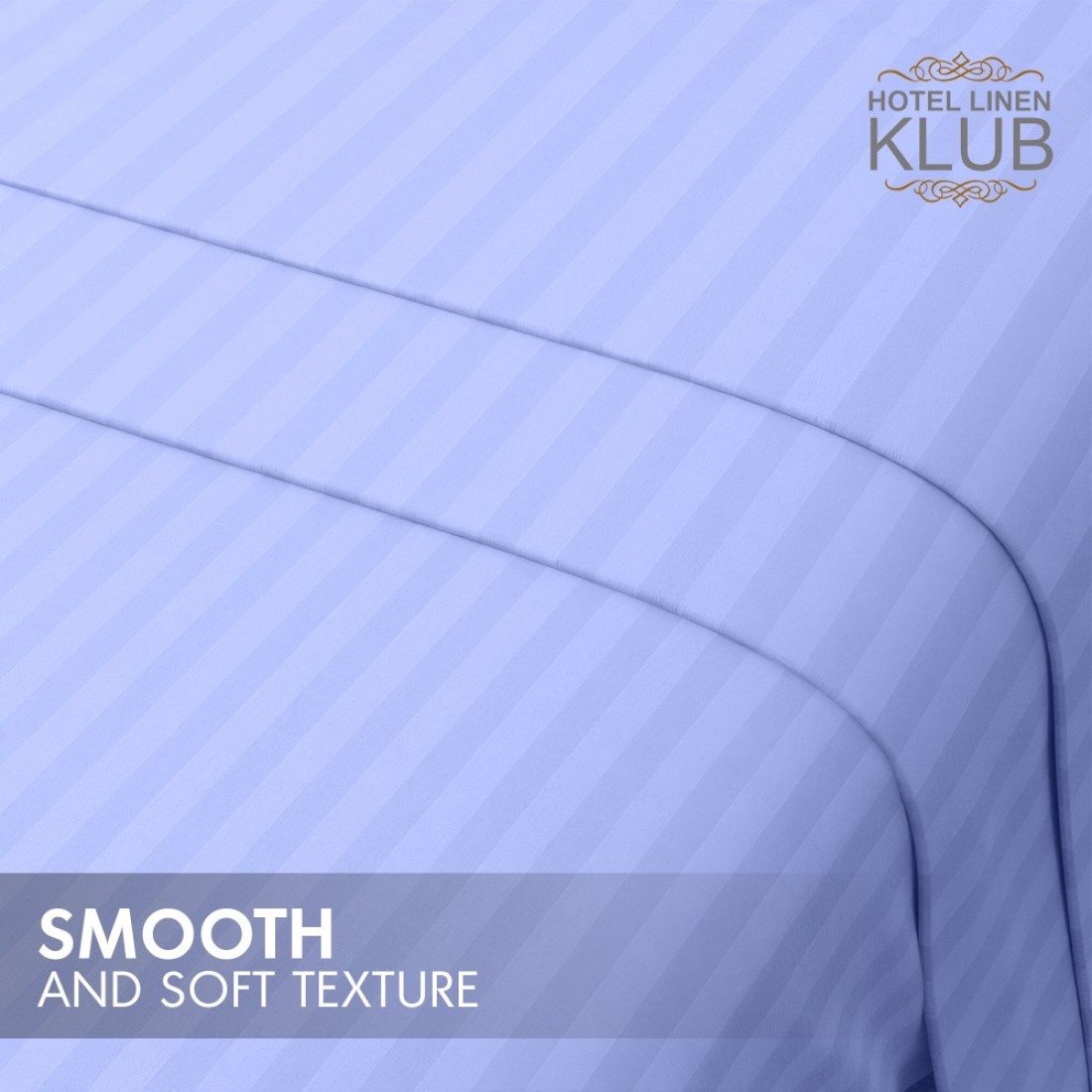 Klub Linen 3PC Striped Fitted Sheet Set, Ultra Soft Microfiber Bedding Set - 1 Fitted Sheet Single (90x190cm) with Deep Pocket and 2 Pillowcases (50 x 75 cm), lavender