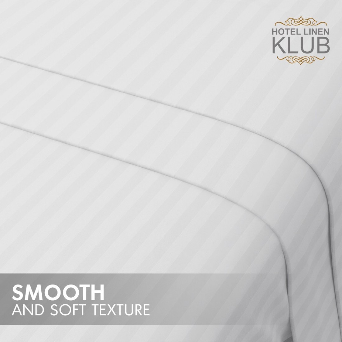Klub Linen 3PC Striped Fitted Sheet Set, Ultra Soft Microfiber Bedding Set - 1 Fitted Sheet Single (90x190cm) with Deep Pocket and 2 Pillowcases (50 x 75 cm), White