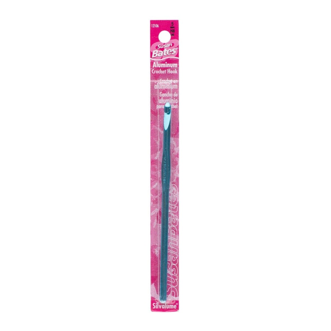 Susan Bates Silvalume Aluminum Crochet Hook 512 Size H 8 Turquoise