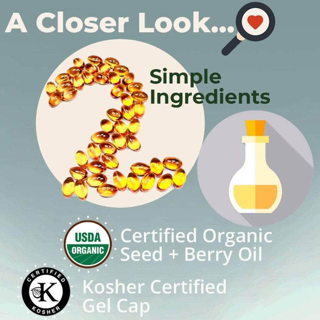 Sea Buckthorn Seed Oil, Made With Organic Sea Buckthorn, 60-Softgels