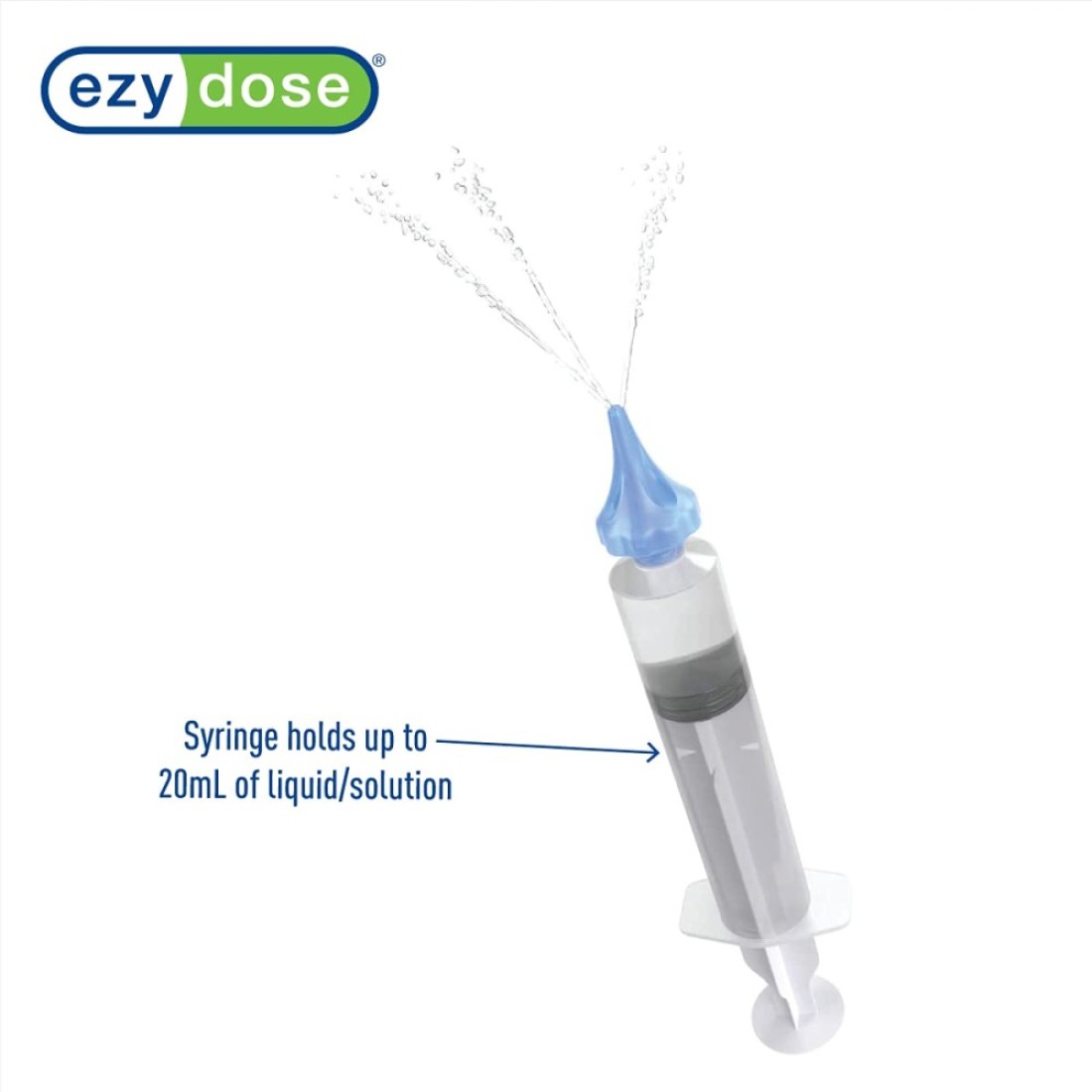 EZY DOSE Ear Wax Removal Syringe TriStream Tip Prevents Ear Infections Safe and Effective Easy to Use Perfect for Kids and Adults 20mL Capacity Clear BPA Free