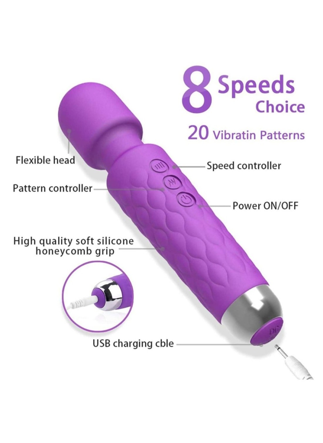 Generic Portable Waterproof Handheld Cordless Vibration Massager For Back Neck Shoulder Sports Recovery Muscle Aches