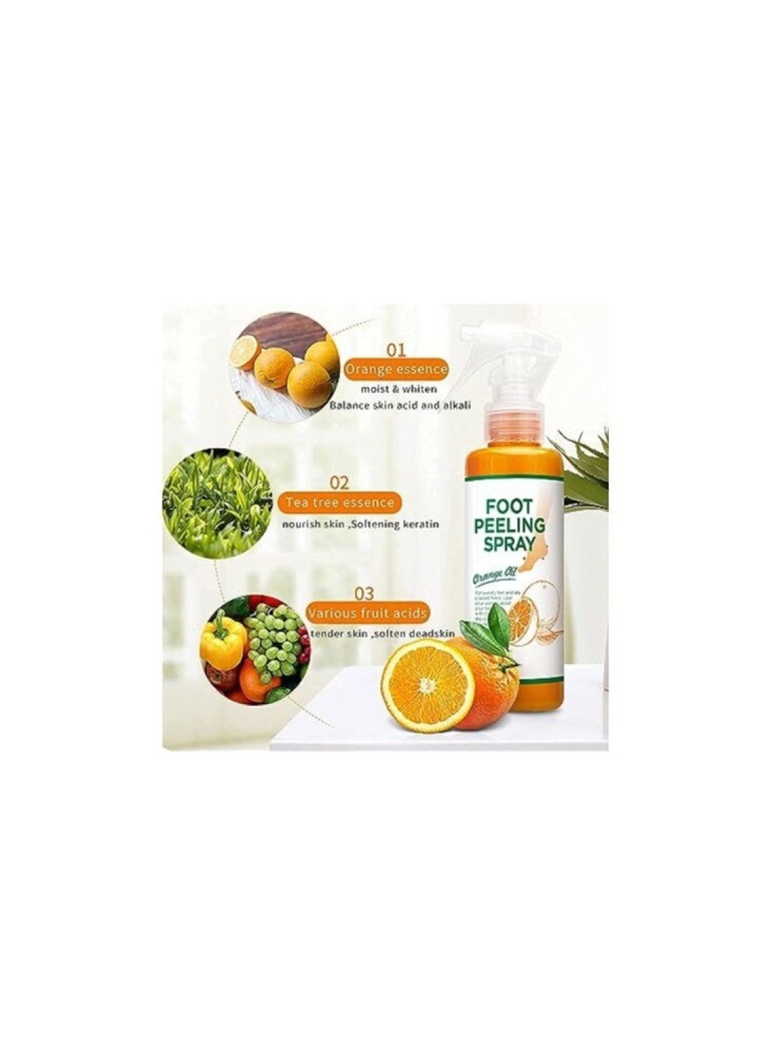 Foot Peeling Spray Orange Oil Foot Peeling Spray That Remove Dead Skin Hydrating Nourish Pedicure Dead Skin Exfoliator for Cracked Rough Heels Dry Toe Skin and Calluses