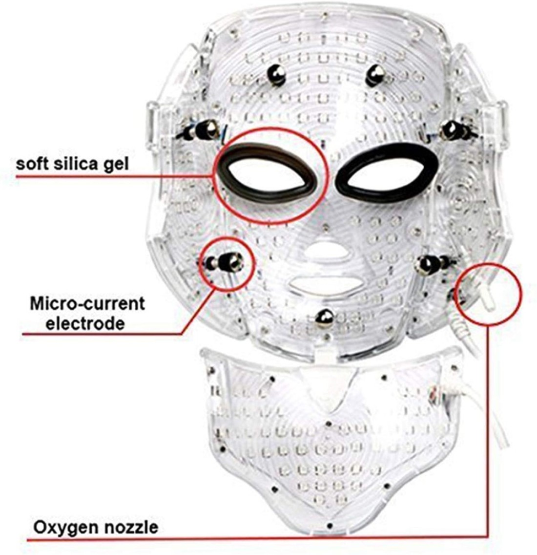 Mask LED Facial Mask 7 Colors LED Light For Anti-Aging Skin Rejuvenation Face And Neck Care Treatment Beauty Whitening Device Scarring Healthy Therapy Photon Anti Aging Wrinkles