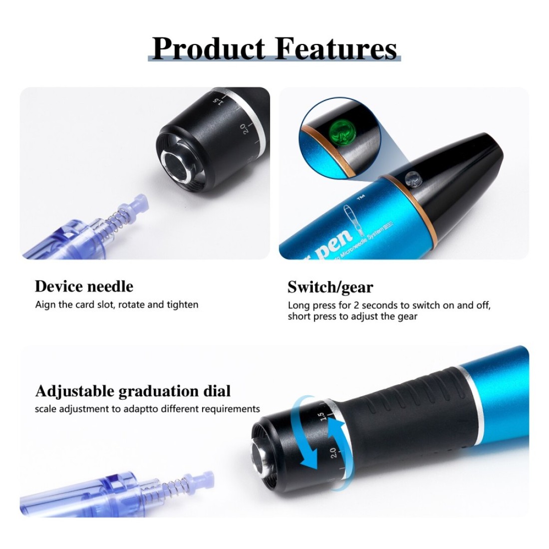Dr Pen Ultima A1 Wireless Microneedling with 12Pcs Cartidges Kit Microneedling Derma Pen Micro Needles Pen Home Skin Care Device
