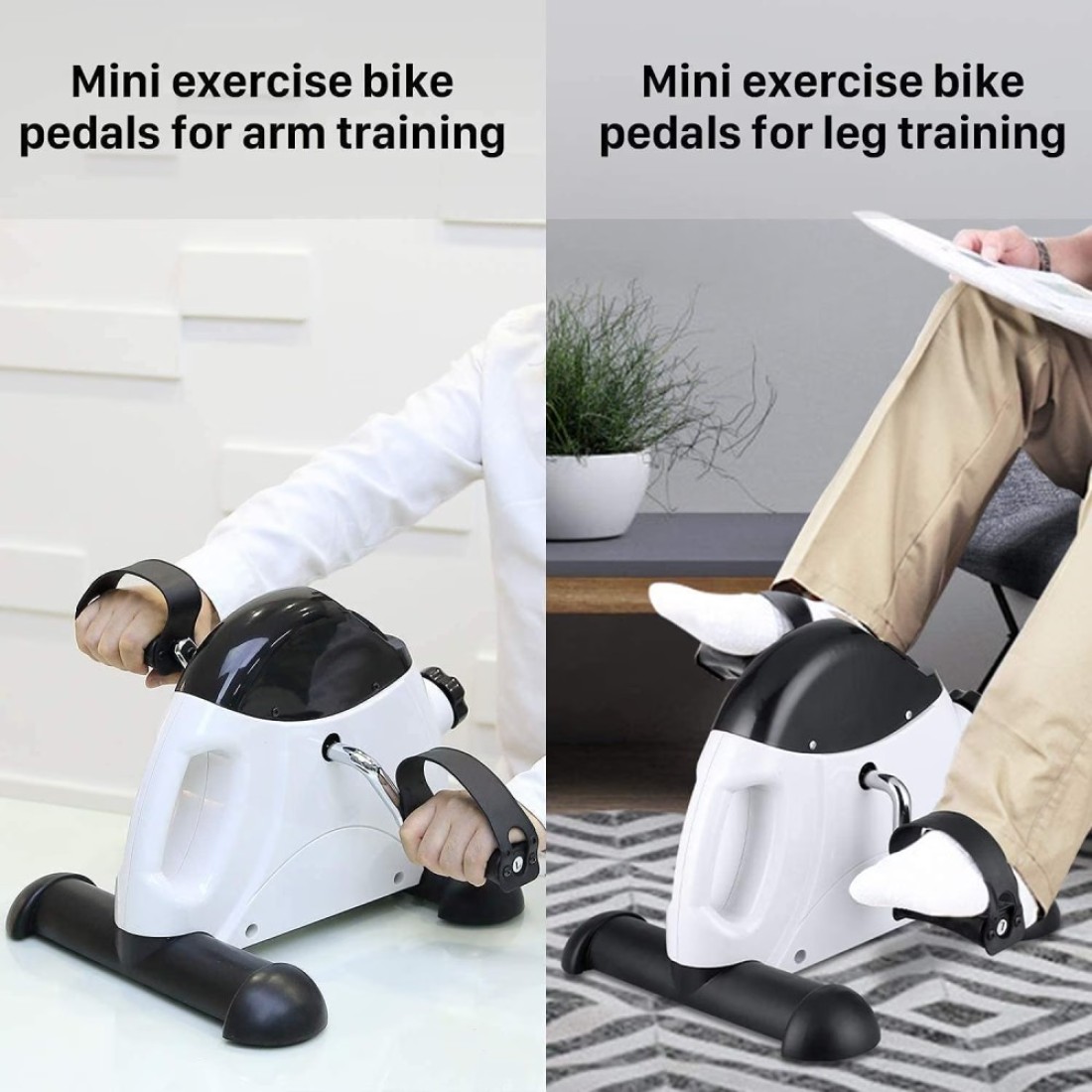 ULTIMAX Mini Exercise Bike Pedal Exerciser For Seniors Under Desk Bike Pedal Exerciser Portable Foot Cycle Arm &amp; Leg Peddler Machine with LCD Screen Displays