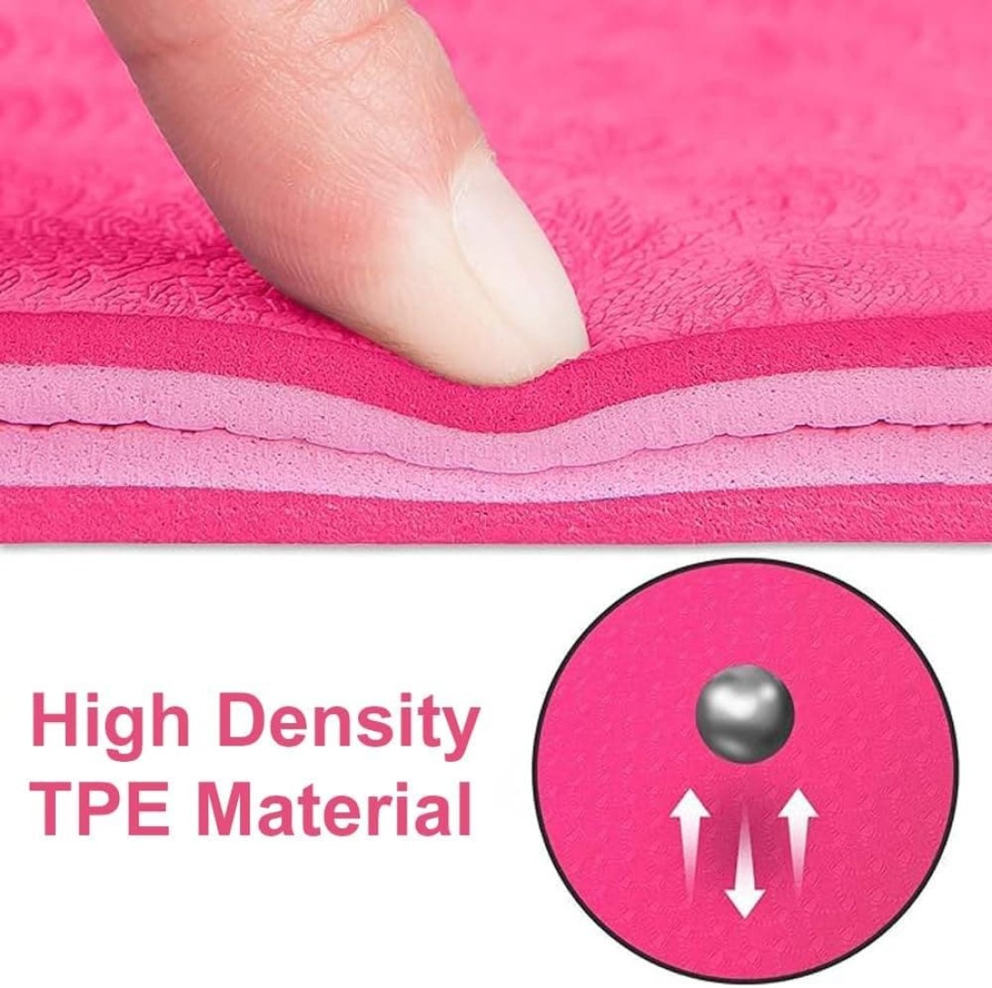 Fitto 4mm Thick Yoga Mat, 61x183cm - Non-Slip, Eco-Friendly Pink Exercise Mat for Yoga, Pilates, Fitness, and Home Workouts - Extra Cushioning for Joint Support