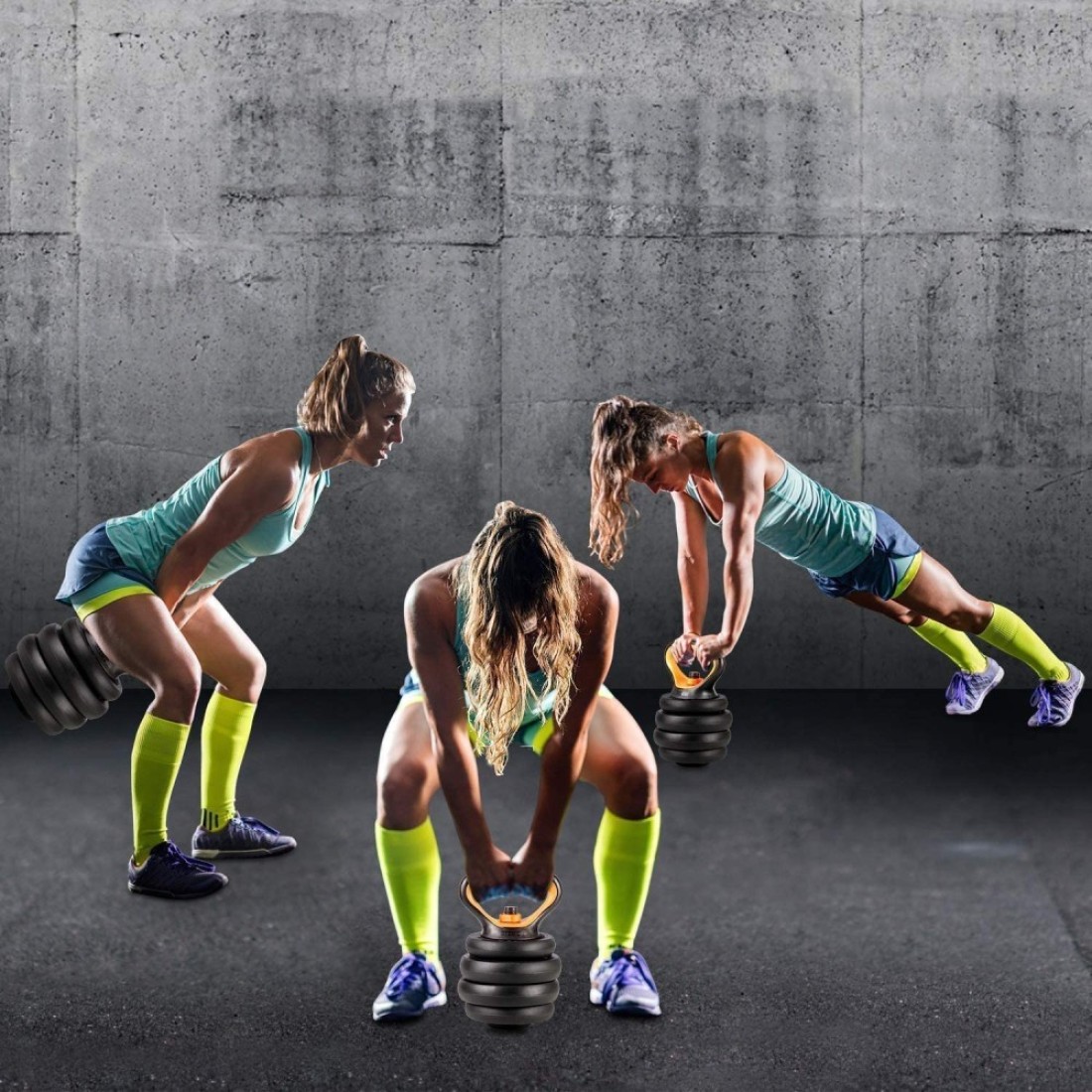 Marshal Fitness Adjustable Dumbbell Set,Free Weights Dumbbells Set with Connecting Rod Used as Barbell, Dumbbell, Kettlebell and Push-ups.Free Weights for Women and Men,Weight -30kg