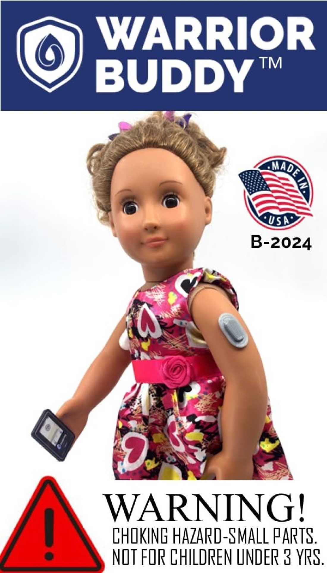 Warrior Buddy Diabetes Accessories compatible with 18 dolls or plush toys Omnipod Plastic