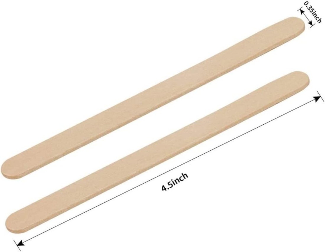 100 Pcs Natural Wooden Food Grade Craft Sticks - Ice Cream Stick - Popsicle - 4.5 inch Length - Suit Crafting, Stirring, Paddle, Waxing, Small Ice Pop Stick for DIY Kids Popcicle