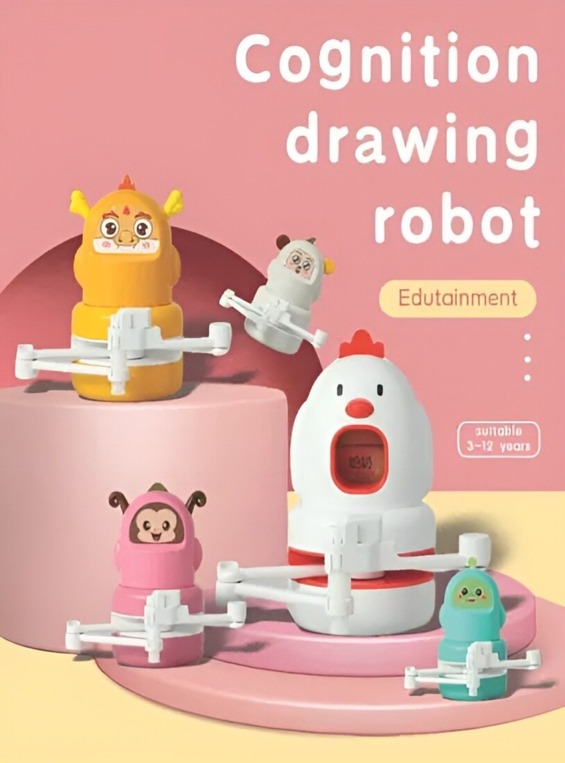 Drawing Robot Toy for Kids Educational Art Toy with Drawing Cards &amp; Automatic Step by Step Drawing Guide Perfect Learning Tool for Creativity, Motor Skills &amp; Fun