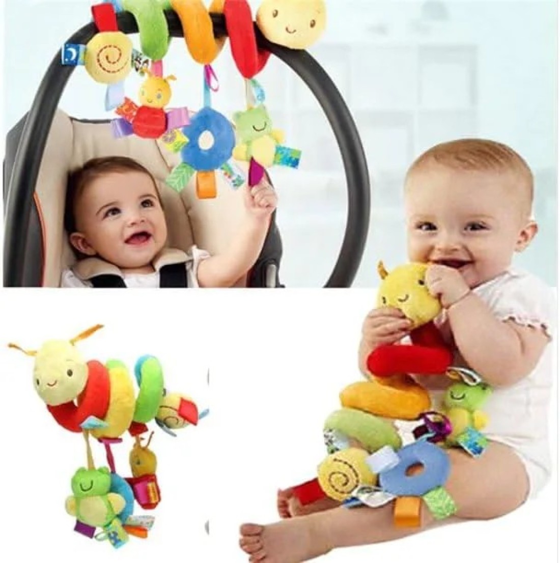 Crib Bed Stroller Car Seat BarBaby Stroller Toy Activity Spiral Hanging Toy