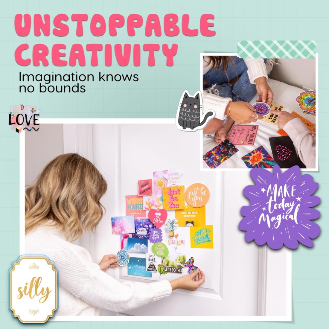 Hapinest DIY Wall Collage Kit for Teen Girls Picture Arts and Crafts Kit Tween Girl Room Decor Birthday Gifts Ages 10 11 12 13 14 16 Years Old and Up Cool Stuff for Bedroom Dorm Aesthetic Dcor
