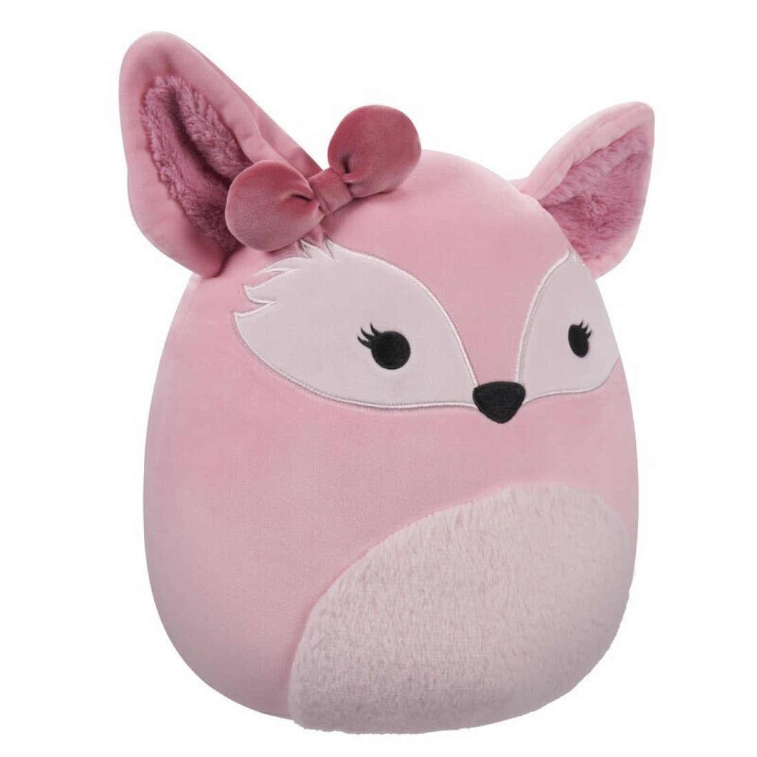Medium Plush 12 inch Miracle Pink Fennec Fox with Bow Officially Licensed Kellytoy Plush Toy Colorful Soft Gift for Kids Girls &amp; Boys Washable Squishy Stuff Toy Multicolor All Age