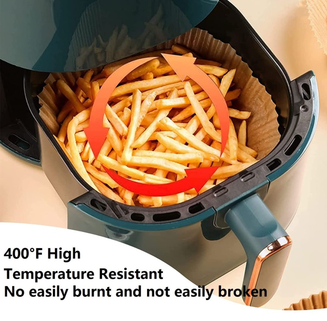 Air Fryer Paper Liners 100PCS Nonstick Disposable Liners Baking Paper for Air Fryer Oilproof Waterproof Food Grade Parchment for Baking Roasting Microwave 100Pcs63 inch