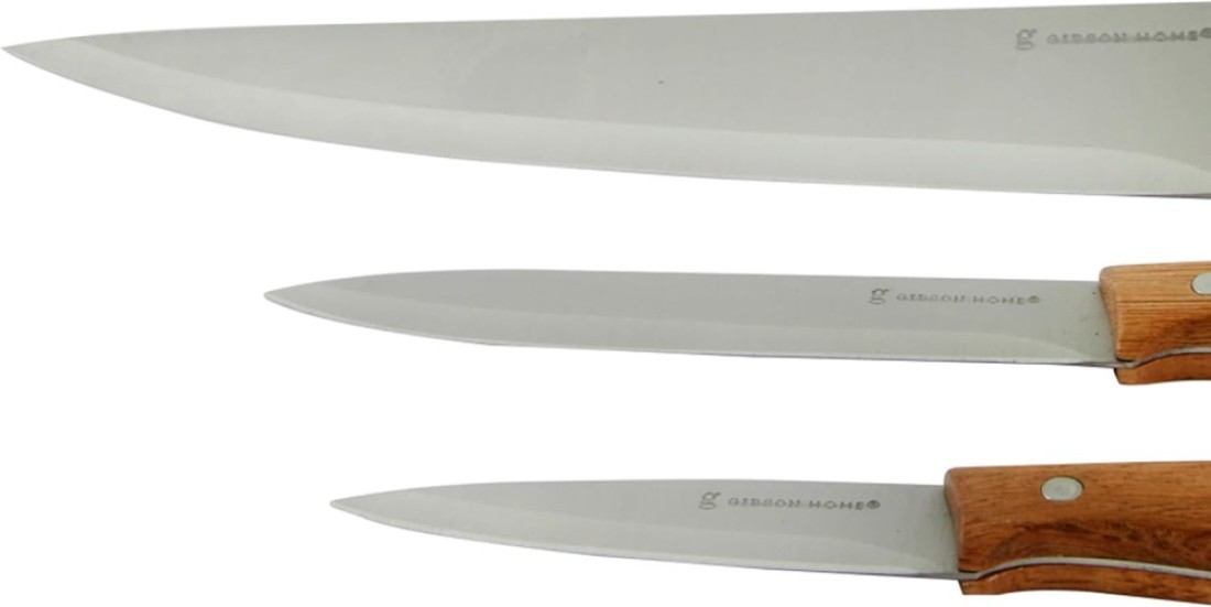 Gibson Home Seward 3 Piece Stainless Steel Cutlery Set with Wood Handles