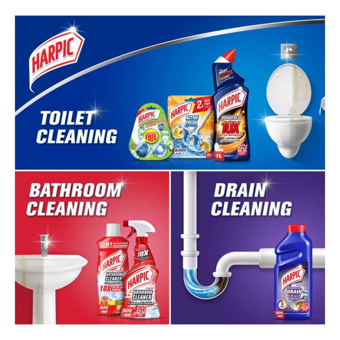 Harpic Active Fresh Toilet Cleaner Pine 750ml