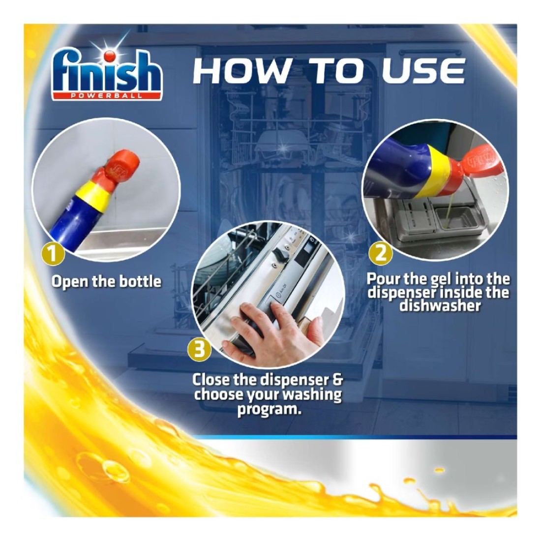 Finish All In One Max Shine And Protect Lemon Scented Dishwashing Gel 650ml