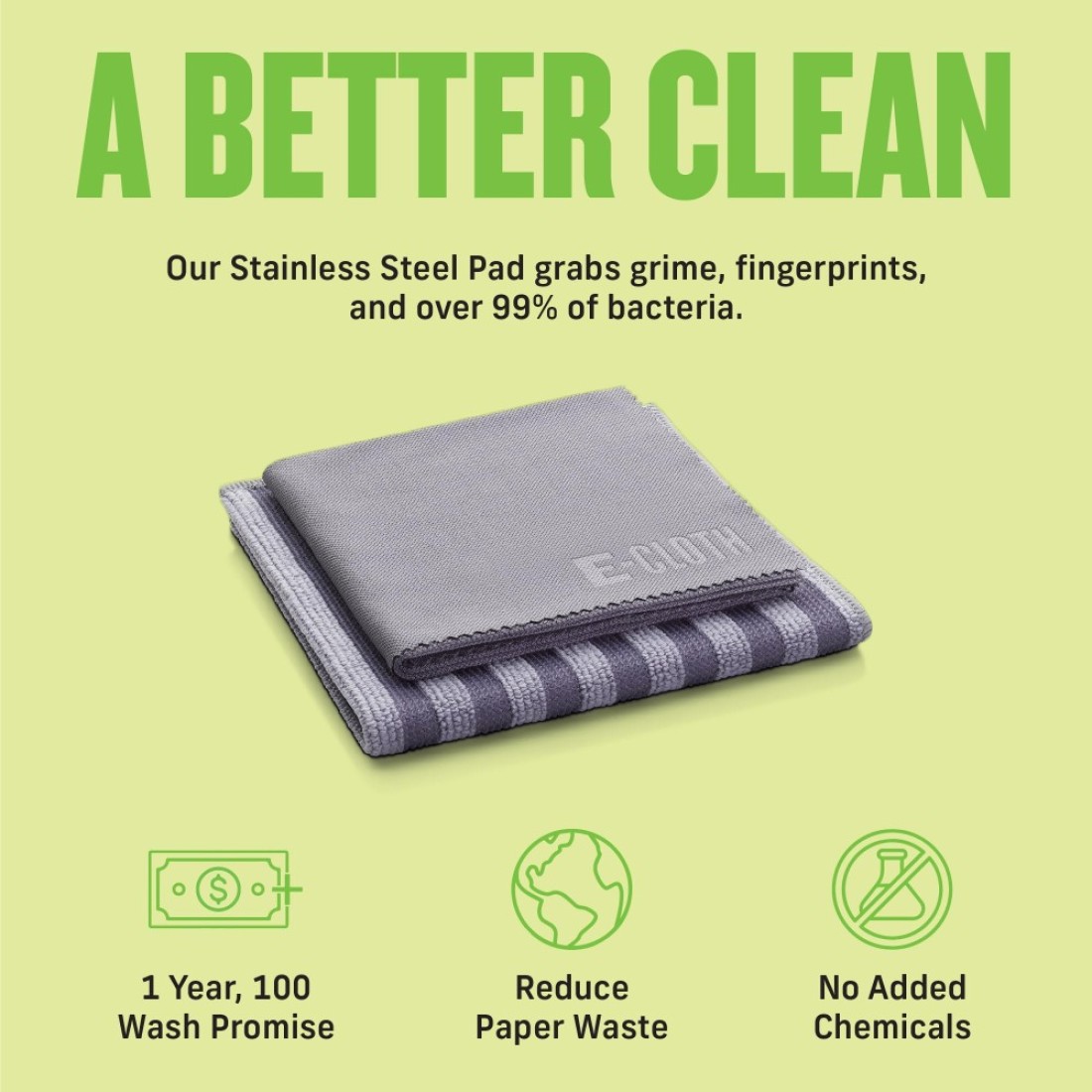 ECloth Stainless Steel Cleaning Kit Microfiber Stainless Steel Cleaner for a Spotless Shine Home Appliances Including Oven Stove and Refrigerators Washable and Reusable 100 Wash Promise