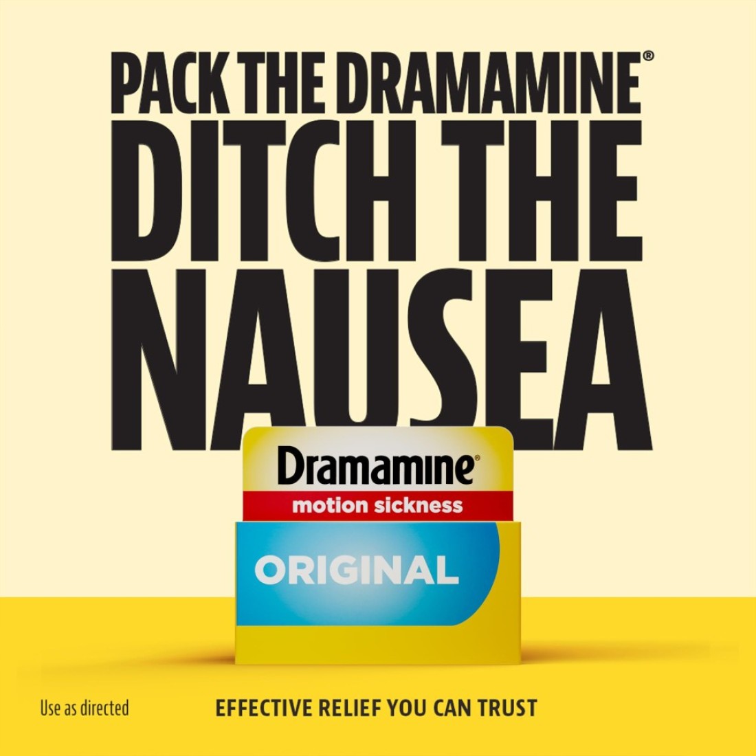 Dramamine Motion Sickness Original Travel Vial 12 Count 3 Pack
