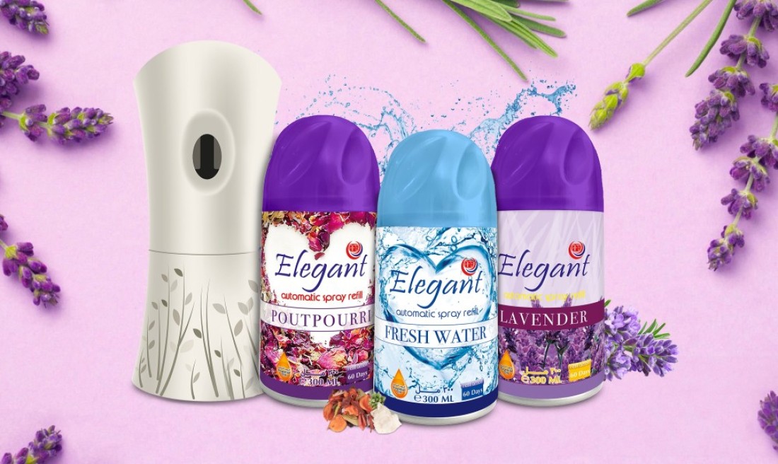 Elegant Automatic Spray REFILL &ndash; Vanilla &ndash; 300ML &ndash; Pack of 3, Triple Pack (300ML x 3 Pcs) &ndash; Air Freshener REFILL for Home And Bathroom, Made With ESSENTIAL OILS