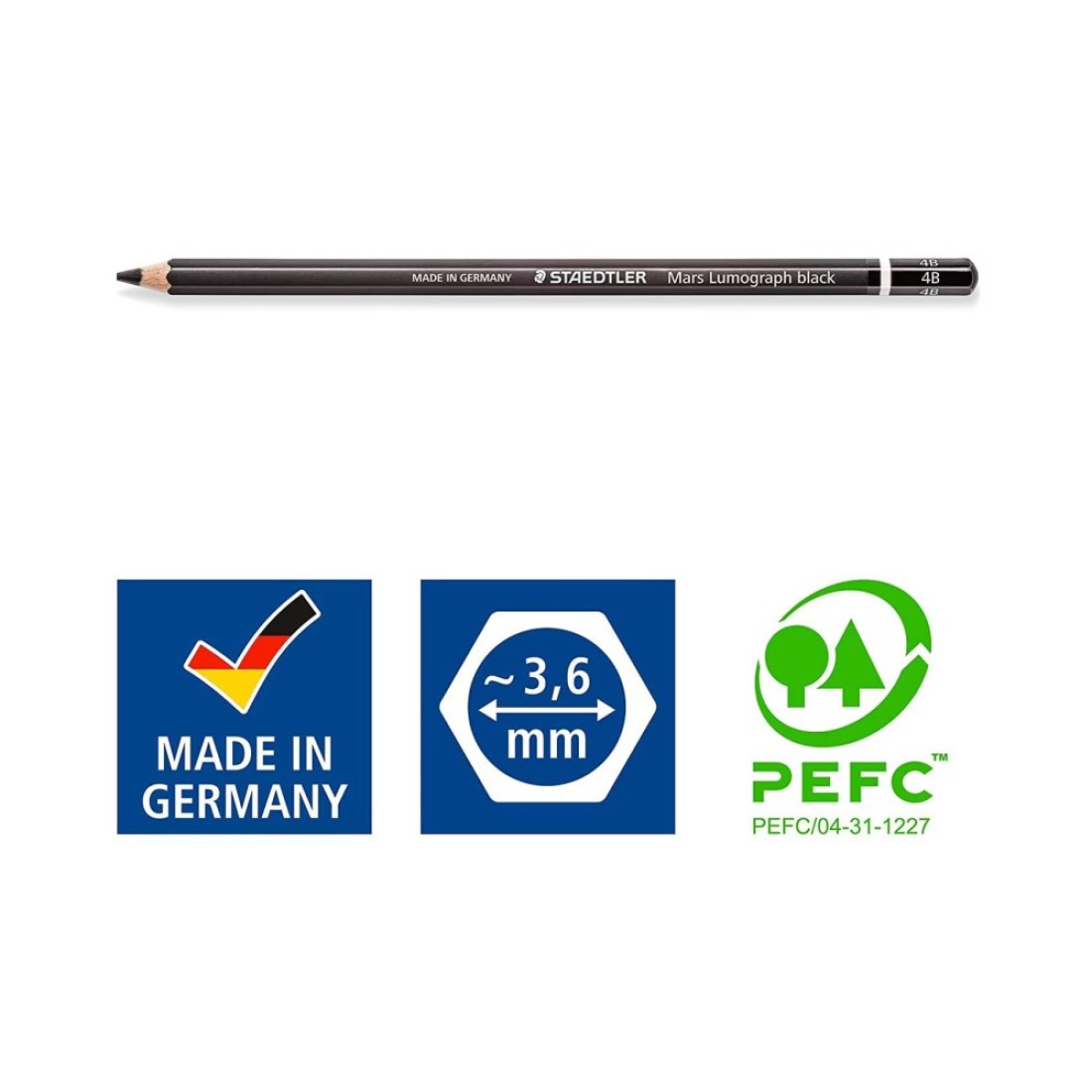 Staedtler Mars Lumograph Pencil Set 12 PCS
