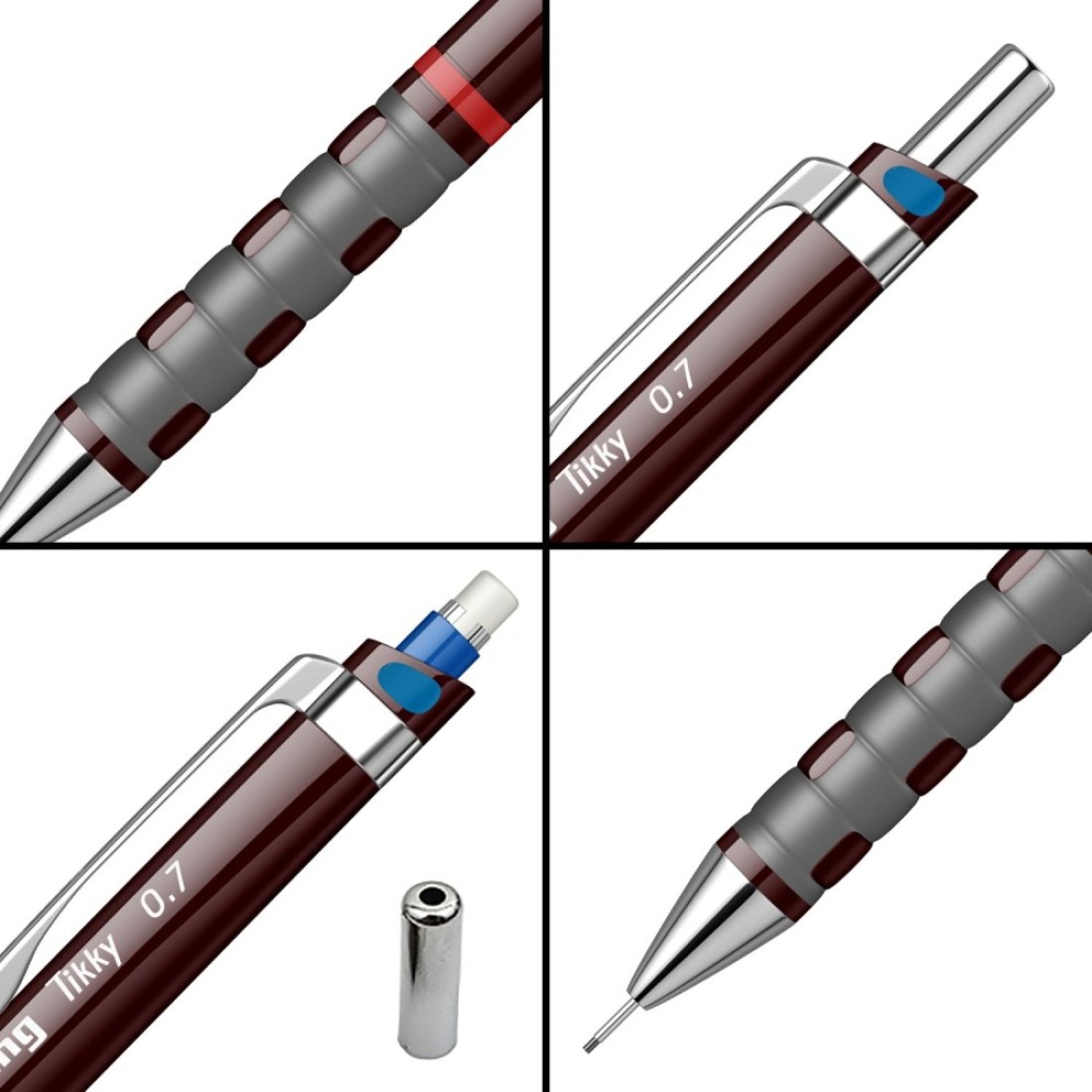 rOtring Tikky Mechanical Pencil 07 mm Burgundy 1904692