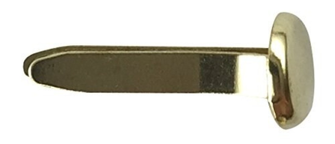 Clipco Paper Fasteners Medium 34Inch Brass Plated 100Pack
