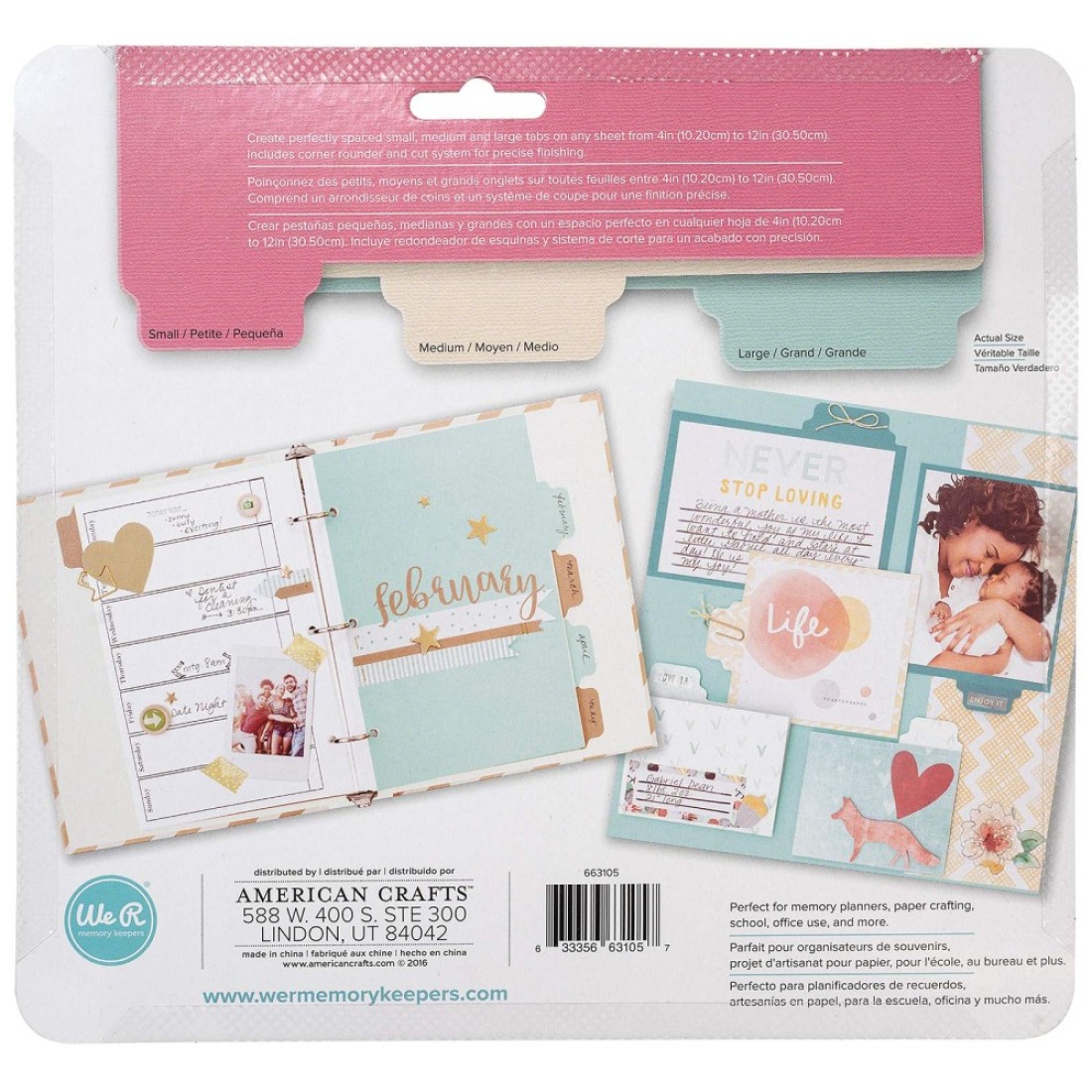 We R Memory Keepers Tab Punch Board Arts and Crafts and Scrapbooking Tool Create Custom Tabs Labels Folders Planner Dividers and More