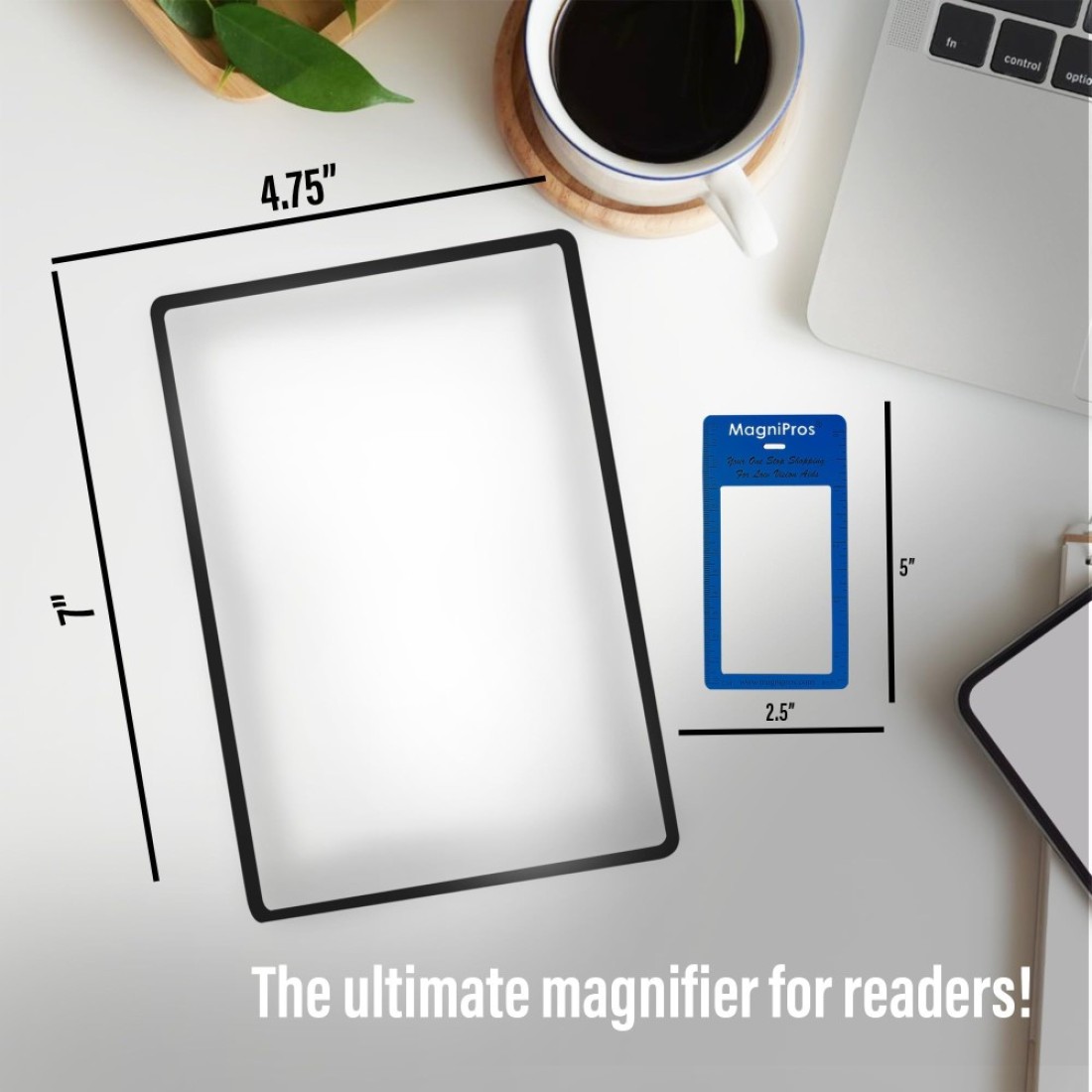 MagniPros Premium 3X 300 Page Magnifying Lens with 3 Bonus Bookmark Magnifiers for Reading Small Prints Low Vision Aids Solar Projects