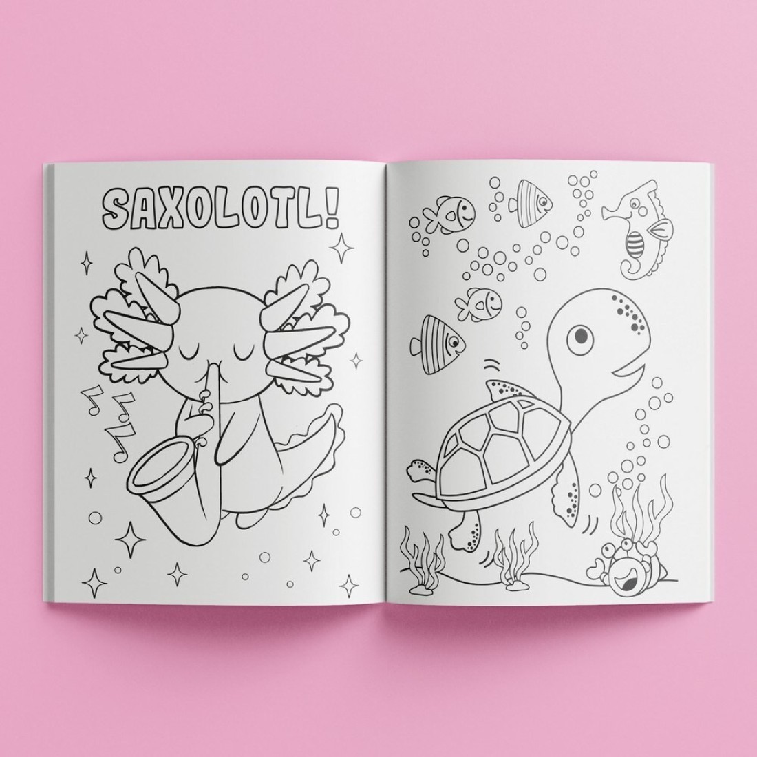 Hinkler Axolotls &amp; Friends Creative Colouring Kit includes 2x24-page Colouring Book, 30+ Holographic Stickers, 30+ Standard Stickers,