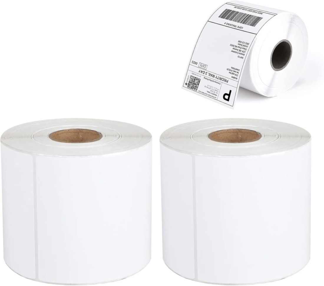 [2 Rolls, 700 Labels] 4&quot;x6&quot; Direct Thermal Shipping Label Compatible with Zebra Printers, Blank Shipping Labels for Amazon FBA,UPS, USPS, Fedex, DHL, Endicia, eBay (2 Roll - 700 Labels)