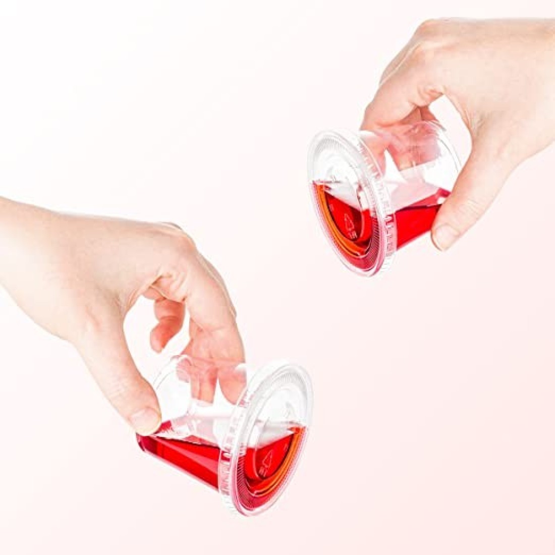 Yesocea [100 Pack] 5.5 Oz. Clear Plastic Disposable Portion Cups With Lids Sampling Cups, Portion Control Cups, Slime Container