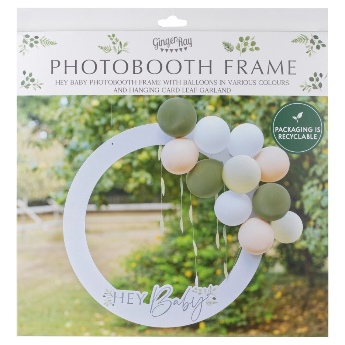 Botanical Baby Hey Baby Botanical Baby Shower Photo Booth Frame