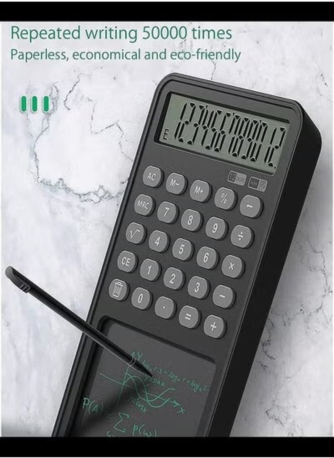 12 Digit LCD Display Desk Calculator with notepad, Mute Portable Desktop Calculator,Basic Calculator for Office Business and Home