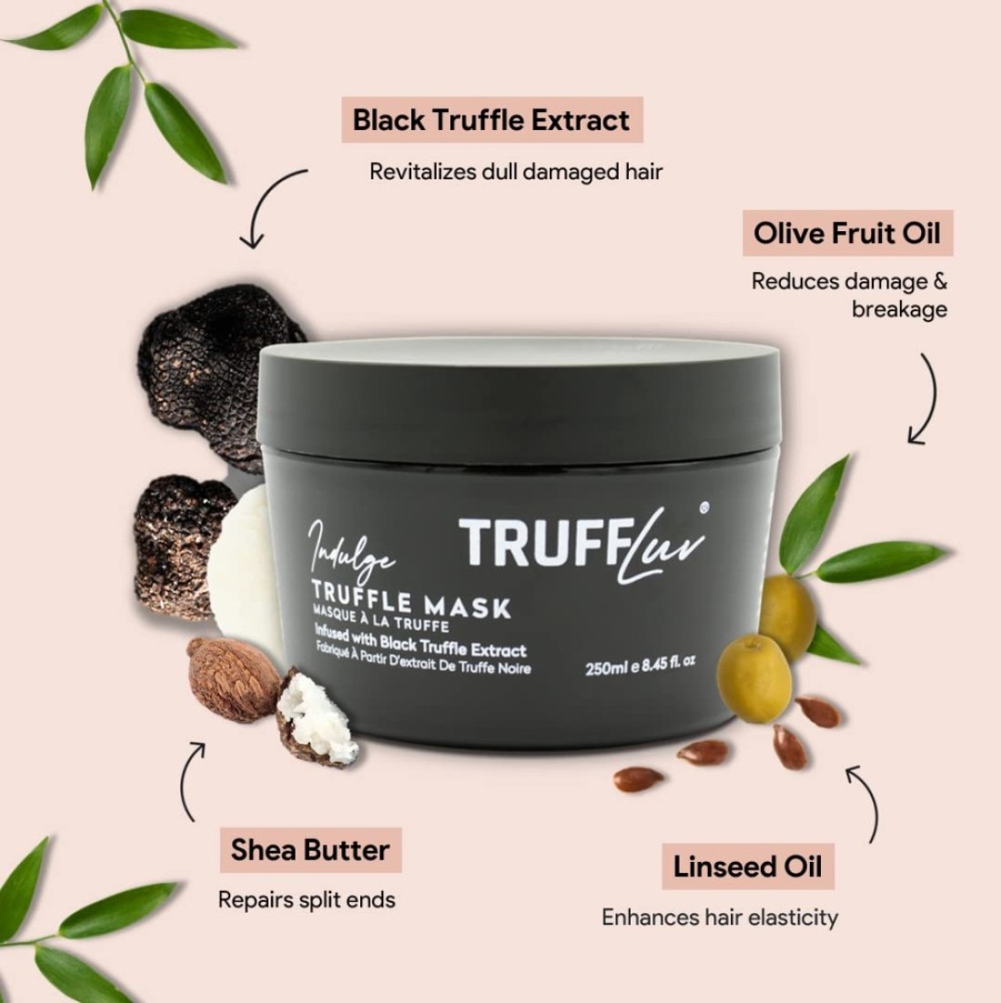 TruffLuv Indulge Collection Truffle Clarifying Shampoo Hydrating Strengthening Mask with Black Truffle Extract 845 Fl Oz Duo Paraben Sulfate Free