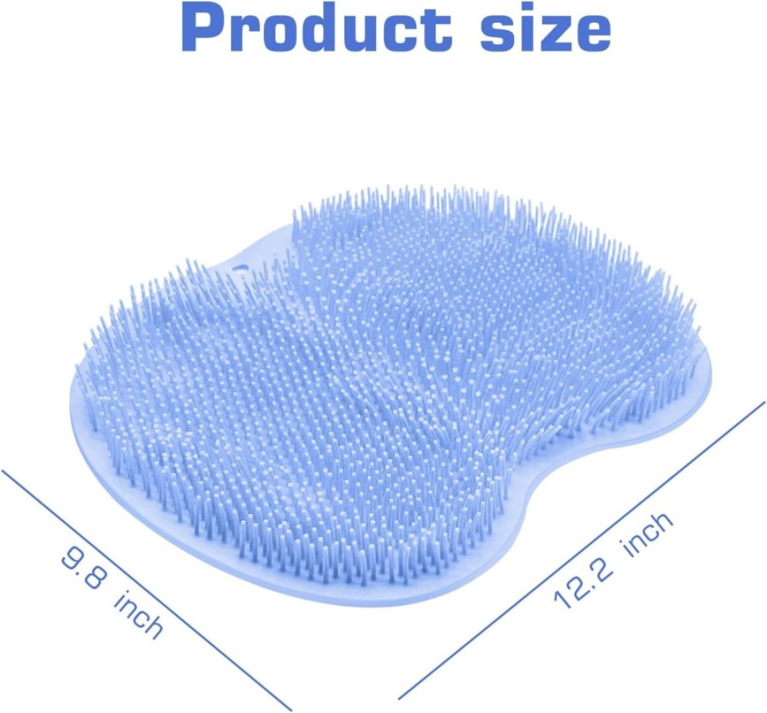 Pack of 2 Shower Foot Scrubber Mat Back Washer Back Exfoliating Bath Wash Pad Wall Mounted Slip Suction Cups Foot Scrubber for Use in Shower Cups Foot Cleaner for Men and Women&quot; Blue