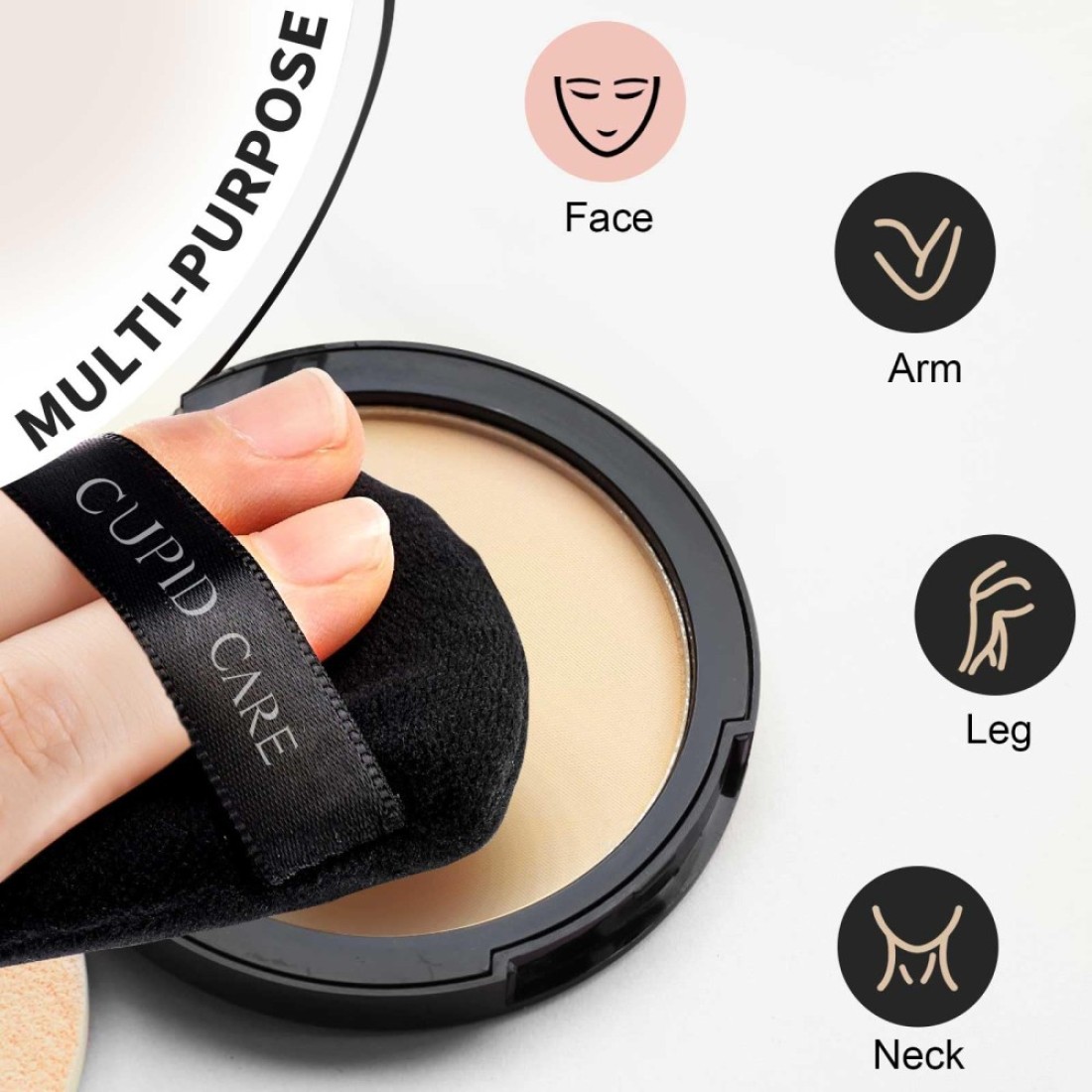 6 Pcs Triangle Powder Puff with 2 Travel Cases Setting Powder Puffs for Face Velour Makeup Puff for Loose Powder Body Powder Blender Sponge Foundation Blending Sponges Beauty Tools