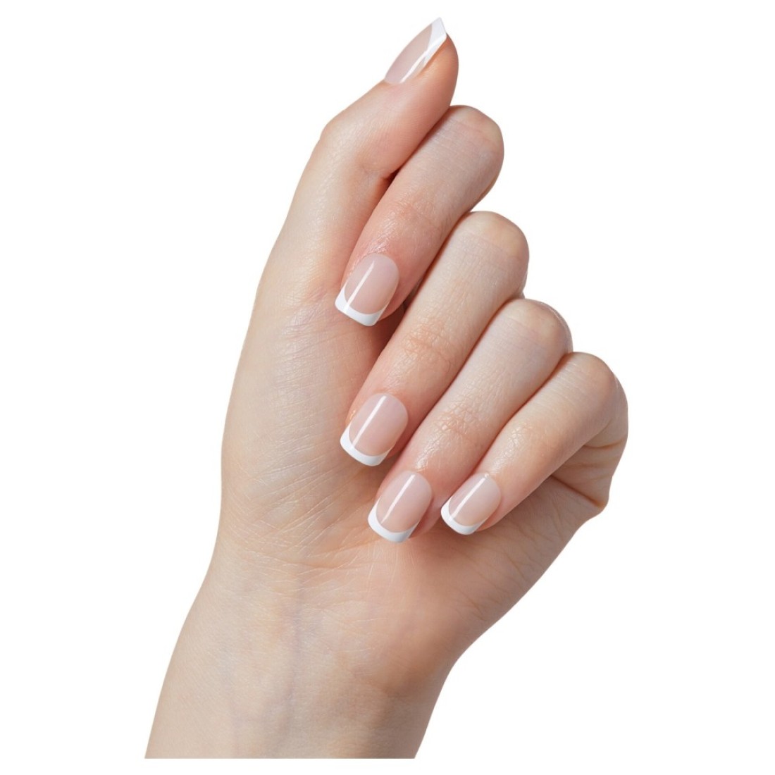 Kiss Impress Classic The No Glue Mani French False Nails IFC01C, Small