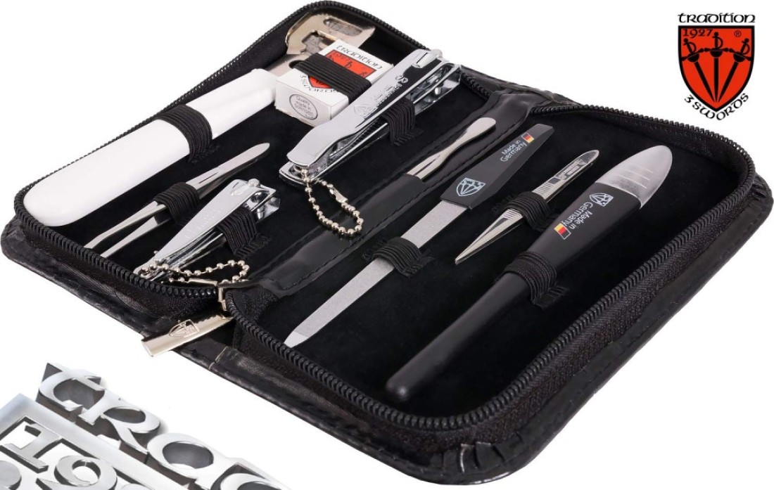 3 Swords Germany brand quality 9piece pedicure kit set callus remover and nail care tools with case Made in SolingenGermany