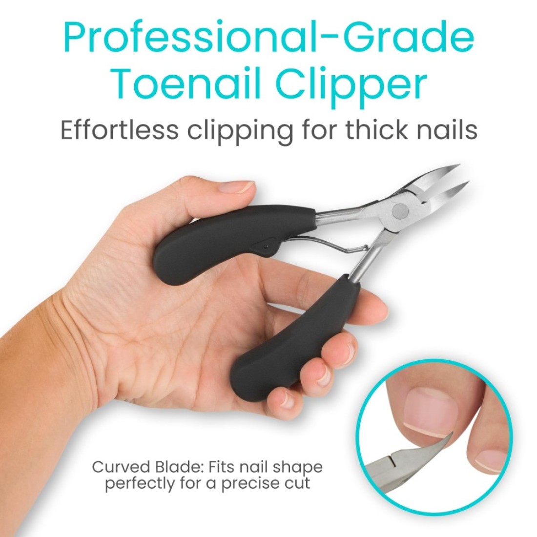 Vive Senior Toenail Clippers for Thick Nails Heavy Duty Podiatrist Trimmers for Elderly Adults Fingernail Care Set for Hands Toes Arthritis Diabetics Hand Pain Professional Sharp Clippers