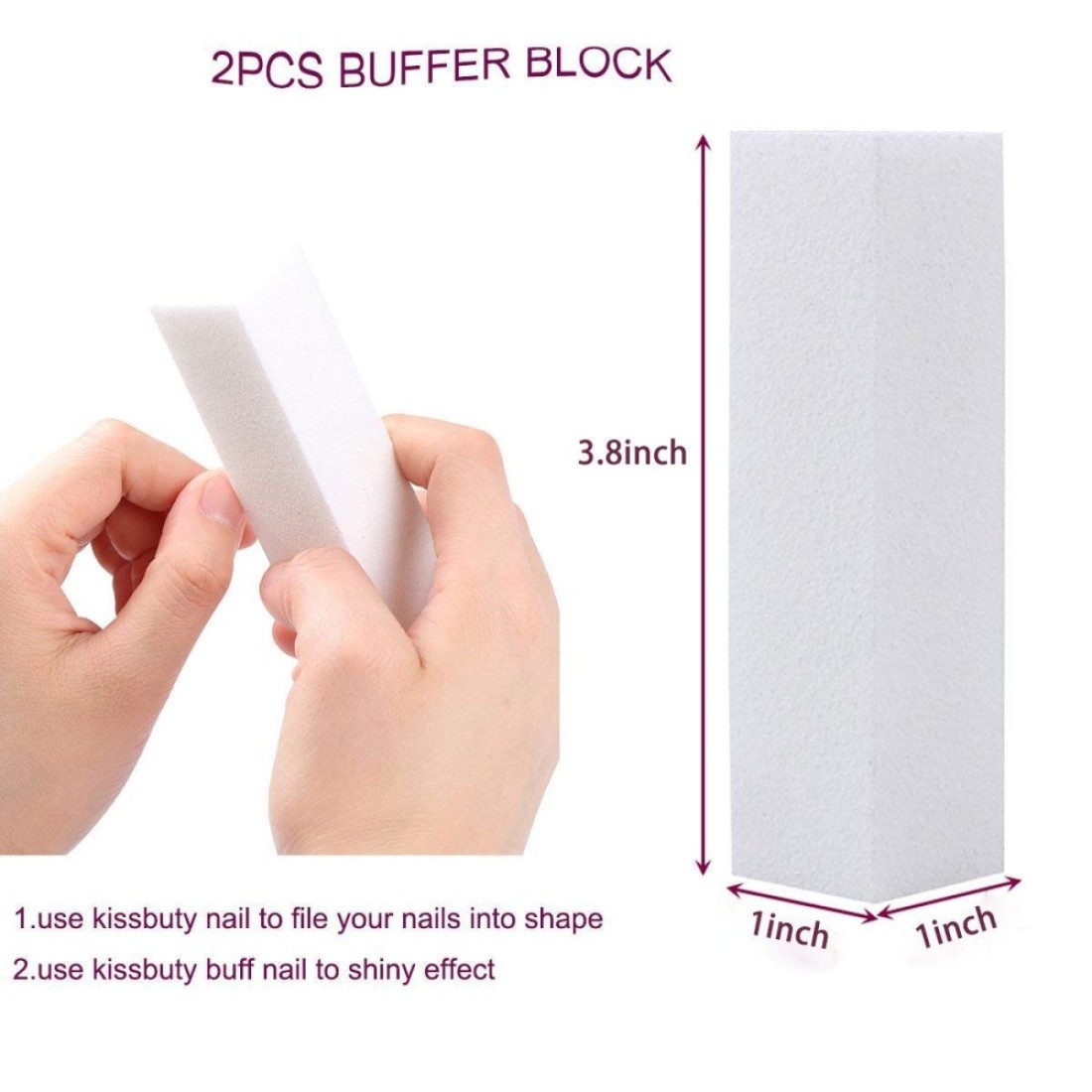 Kissbuty 12PCSBox Mixed Nail File Manicure Pedicure 2pcs White Buffer Block5pcs Emery Board Black5pcs Emery Board White Nail Files