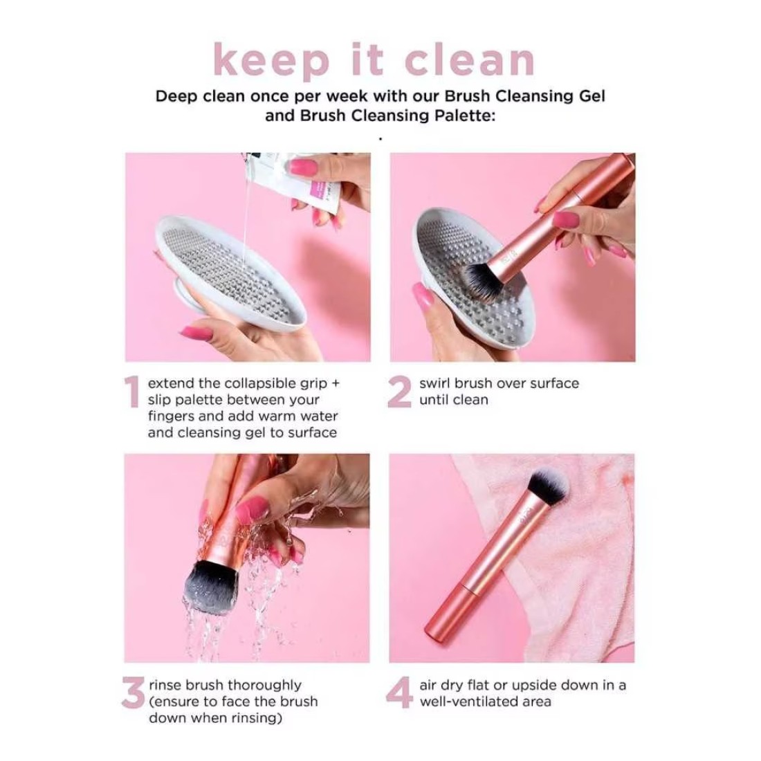 Real Techniques Mini Brush Duo For Foundation Blush 2 Piece Set