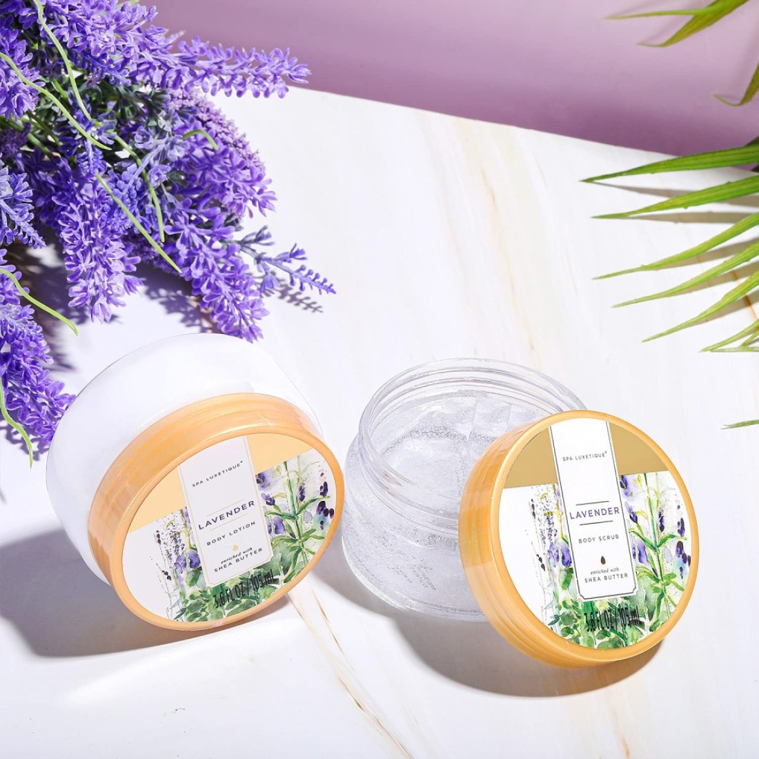 Spa Gift Basket Spa Luxetique Lavender Spa Kit for Women 12 Pcs Lavender Scented Spa Gift Set Home Spa Set with Essential Oil Bubble Bath Bath Salts Body Scrub Mothers Day Gifts for Mom