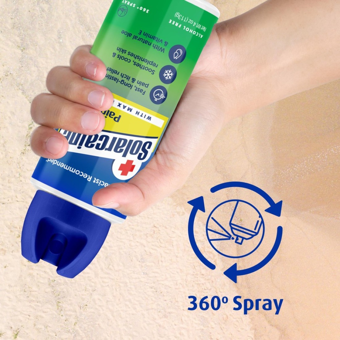 SolarcaineAloe Sunburn Relief Spray with 4 Lidocaine After Sun Care Relief Spray for Burns Scrapes Itch Aloe Spray to Soothe Cool Replenish Skin 4oz