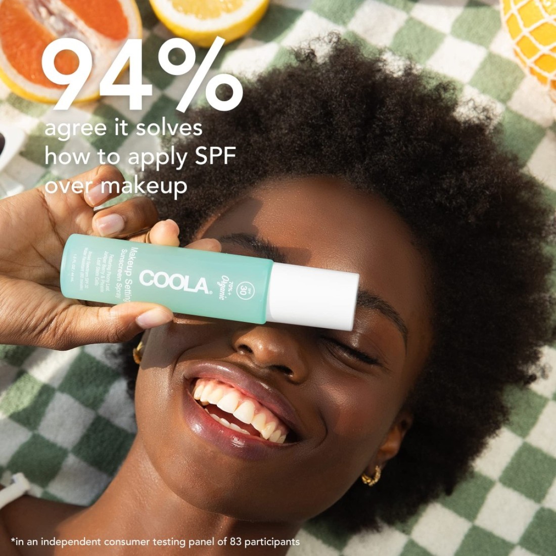 COOLA Organic Makeup Setting Spray with SPF 30 Hydrating Makeup Protection Sunscreen made with Cucumber Aloe Vera Dermatologist Tested Alcohol Free 15 Fl Oz