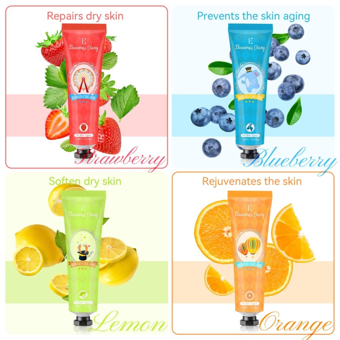 Hand Cream Christmas Gift Set Eleanores Diary 8Pcs Mini Hand Lotion Set Christmas Stocking Stuffers Gifts for Women Mon Girls Travel Size Moisturizing Hand Cream for Dry Skin Xmas Holiday Gifts