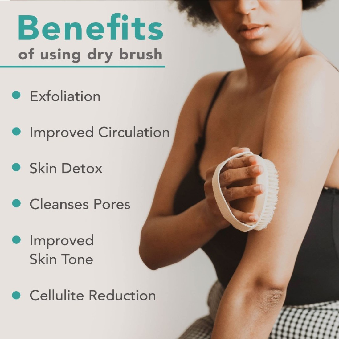 Dry Brushing Body Brush for Lymphatic Drainage Cellulite Round Dry Brush for Body Natural Bristle Body Brush for Showering Skin Brush for Dry Brushing Bath and Exfoliating