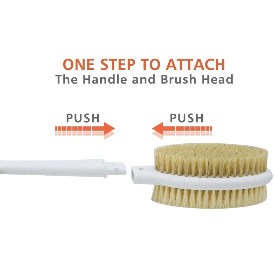 Shower Brush with Soft and Stiff Bristles205 Extra Long Handle DualSided Back Scrubber Bath Brush Body Exfoliator for Wet or Dry Brushing EXTRA LONG HANDLE